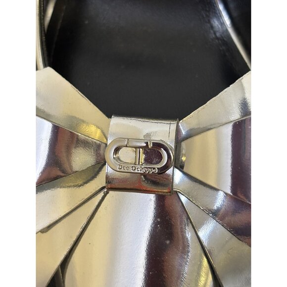 Dee Ocleppo Silver Slingback Pumps With Bow Detail Heels - Picture 8 of 10